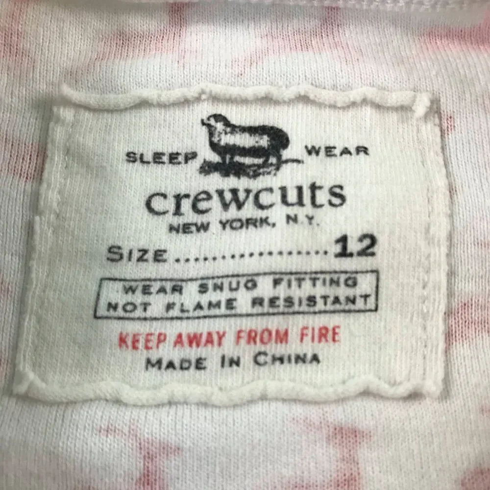 J.Crew Kids Girls Size 12 Red Prancing Reindeers White Pajama Set